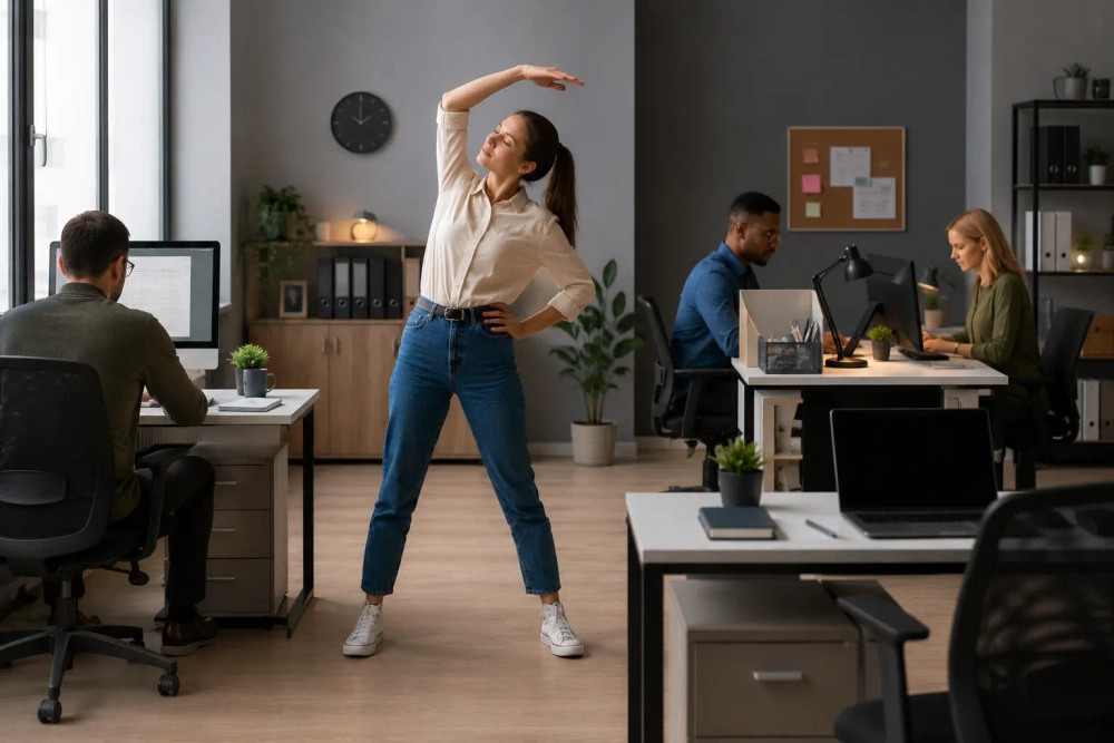 Quick desk stretching breaks